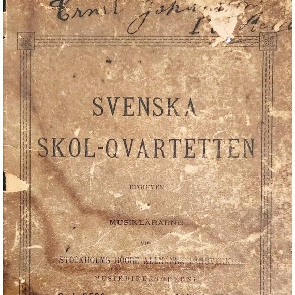 1890s Sweden School Quartet Music Song Book 1st Edition Victorian Stockholm WHBS - Picture 1 of 7